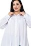 Plus Size White Shirt with Chest Detail and Sleeves and Back Pleats - 5