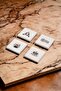Beer Themed Natural Stone Travertine Coasters Set of 4