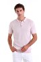 Pink Regular Fit Jacquard Cotton Polo Collar Knitwear T-Shirt - 4