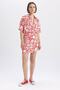 Oversize Fit Printed Short Sleeve Shirt A9136ax23sm - 2