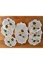 Daffodil Flower Embroidered Tray Cover and 6-Piece Cocktail Napkin Set