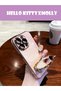 Water Green Hello Kitty Standing Luxury Silicone Case For Vivo Y20s With Gold Detailed Edges - 8
