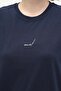 Navy Blue 100% Cotton Front and Back Printed Boyfriend Crew Neck Knitted T-Shirt - 8