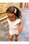 White Baby Bodysuit with Elastic Waist - 3