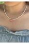 Sand bead mother-of-pearl butterfly powder pink women's necklace - 3