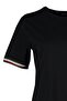 Siyah Bisiklet Yaka %100 Pamuk Kolları Biye Detaylı Örme Büyük Beden T-shirt Elbise TBBSS22EL1591 - 7