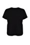 Siyah Bisiklet Yaka Geniş Kalıp %100 Pamuk Örme T-Shirt TBBSS22TS2094 - 8