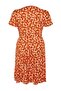 Orange V-Neck Floral Patterned Knitted Dress TBBSS22EL1638 - 8