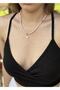 Women's clover powder pink enamel sand necklace - 2