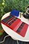 Tampa - Genuine Leather Magnetic Red Wallet with Phone Compartment, 14 Card Compartments - 3