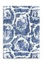 Bleu Blanc White Navy Blue Vintage Patterned Decorative Woven Base Carpet Mira 1255