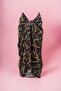 Black Chain Shawl Patterned Long Pareo Satin Women's Beach Dress - 2