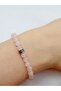 Natural Stone Pink Quartz Natural Stone Bracelet Medium Size 6 mm with Stones - 3
