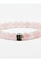 Natural Stone Pink Quartz Natural Stone Bracelet Medium Size 6 mm with Stones - 5