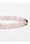 Natural Stone Pink Quartz Natural Stone Bracelet Medium Size 6 mm with Stones - 7