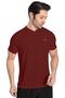 V-Neck Men's Claret Red Sports T-shirt - 7136-07