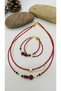 Handmade Czech Glass Sand Bead Women's Necklace Bracelet Set - 2