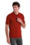 Claret Red Comfort Fit Plain Polo Collar Rayon Knitwear T-Shirt