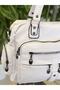 Women's White Washed Leather Multi-Compartment Shoulder and Shoulder Bag - 3