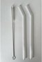 Transparent 2-Piece Curved Glass Straw Cleaning Brush, Heat Resistant Straw and Brush - 3
