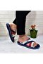 2834-2888 Navy Blue Massage Sole Daily Pool Beach Men's Slippers - 5
