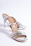 Havana Silver Multi-Strapped Platform Heeled Evening Dress Shoes - 4