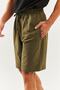 Khaki Comfortable 100% Cotton Combed Cotton Lace Up Short Trendy Men's Shorts with Pockets - 7