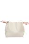 Ymzbag Cream Scarf and Chain Accessories Soft Leather 3-Compartment Stylish and Elegant Handbag and Shoulder Bag - 5