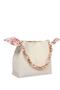 Ymzbag Cream Scarf and Chain Accessories Soft Leather 3-Compartment Stylish and Elegant Handbag and Shoulder Bag - 6