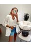 Women's Laced Ecru Blazer Summer Jacket - 3