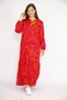 Women's Fujya Large Size Woven Viscose Fabric Skirt Layered Long Sleeve Dress 65n36470 - 4