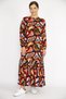 Women's Colorful Large Size Woven Viscose Fabric Skirt Layered Long Sleeve Dress 65n36470 - 5