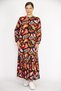 Women's Colorful Large Size Woven Viscose Fabric Skirt Layered Long Sleeve Dress 65n36470 - 6