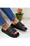 406 Black Lightweight Comfortable Daily Pool Beach Women's Slippers - 2