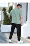 Men's Water Green Vertical Printed Oversize Tracksuit Set - 2