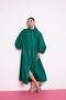 Balloon Sleeve Taffeta Dress Emerald Green - 4