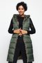 Khaki Hooded Water Repellent Long Puffer Vest TWOAW24YE00017