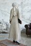 Ramona Crispy Pattern Pleated Chiffon Dress - Cream - 5