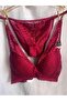 Lace Burgundy Color Unpadded Covered Bra Set - 3