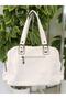 Women's White Washed Leather Multi-Compartment Shoulder and Shoulder Bag - 2
