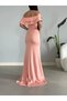 Women's Collar Detail Diver Fabric Evening Dress (Color) - 6