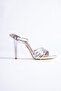 Havana Silver Multi-Strapped Platform Heeled Evening Dress Shoes - 2