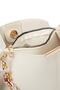 Ymzbag Cream Scarf and Chain Accessories Soft Leather 3-Compartment Stylish and Elegant Handbag and Shoulder Bag - 4