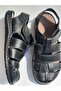 Genuine Leather Anatomical Sole Closed Toe Black Color Sandals - 2