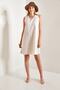 Women's Beige Backless Linen Dress 40701027 - 4