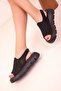 Women's Black Sandals 18258 - 4