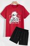 Kids Jujutsu Kaisen Japanese Anime Printed Children's T-Shirt Shorts Set - 3