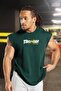 Men's Stronger Printed Petrol Oversize Crew Neck Cotton Sleeveless T-Shirt/Atlet