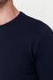 Siyah-Beyaz-Lacivert Regular/Normal Kesim Uzun Kollu 3'lü Basic Paket T-Shirt TMNAW21TS0197 - 7