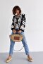 Women's Black Appliqued Embroidered Tassel Blouse - 8